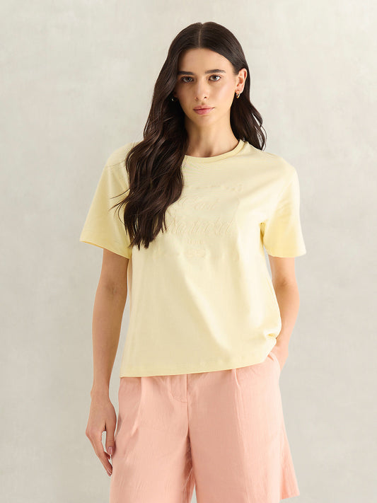 GANT Womens Yellow Round Neck T-Shirt