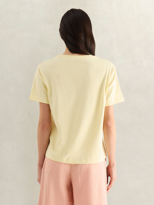 GANT Womens Yellow Round Neck T-Shirt