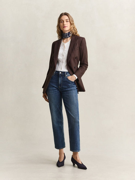 Gant Women White Textured Slim Fit Sweater