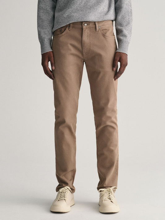 Gant Men Brown Slim Fit Solid Jeans
