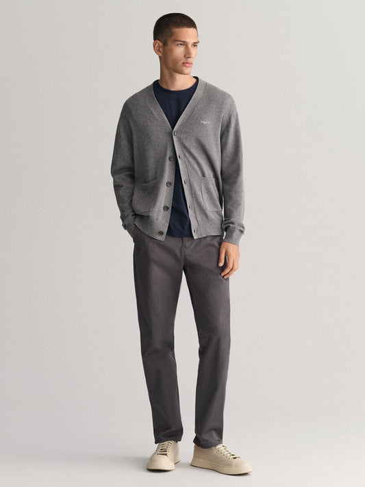 Gant Men Grey Regular Fit Solid Trouser
