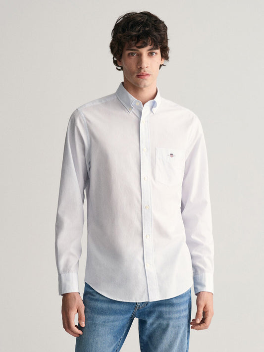 Gant Men Blue Striped Collar Shirt