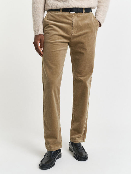 Gant Men Khaki Regular Fit Solid Trouser