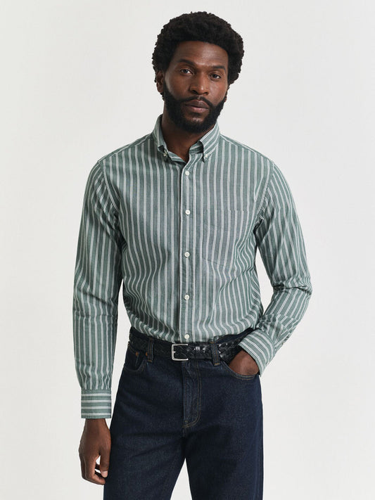 Gant Men Cream Striped Collar Shirt