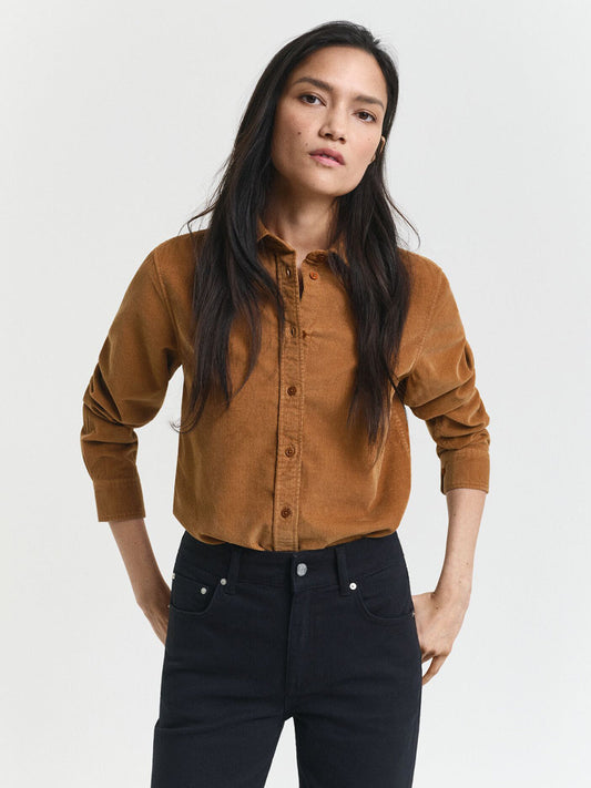 Gant Women Brown Solid Collar Shirt