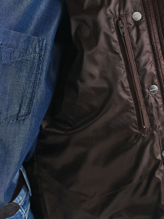 Gant Women Brown Solid Stand Collar Jacket