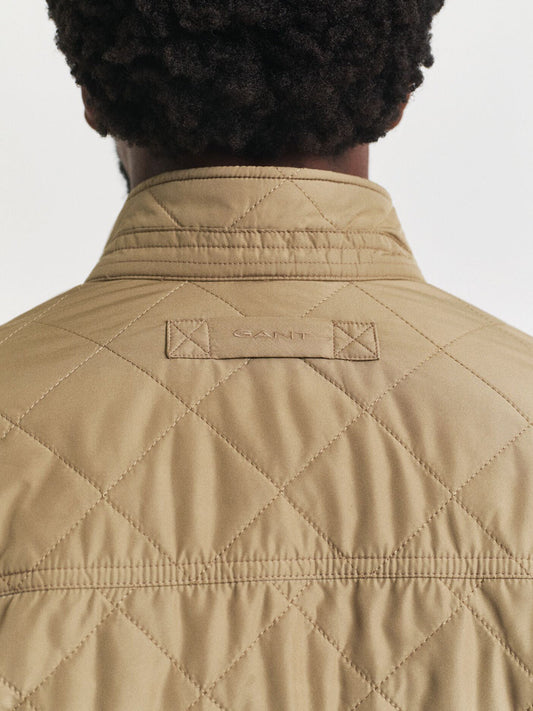 Gant Men Khaki Solid Collar Jacket