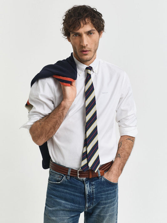 Gant Men White Solid Collar Shirt