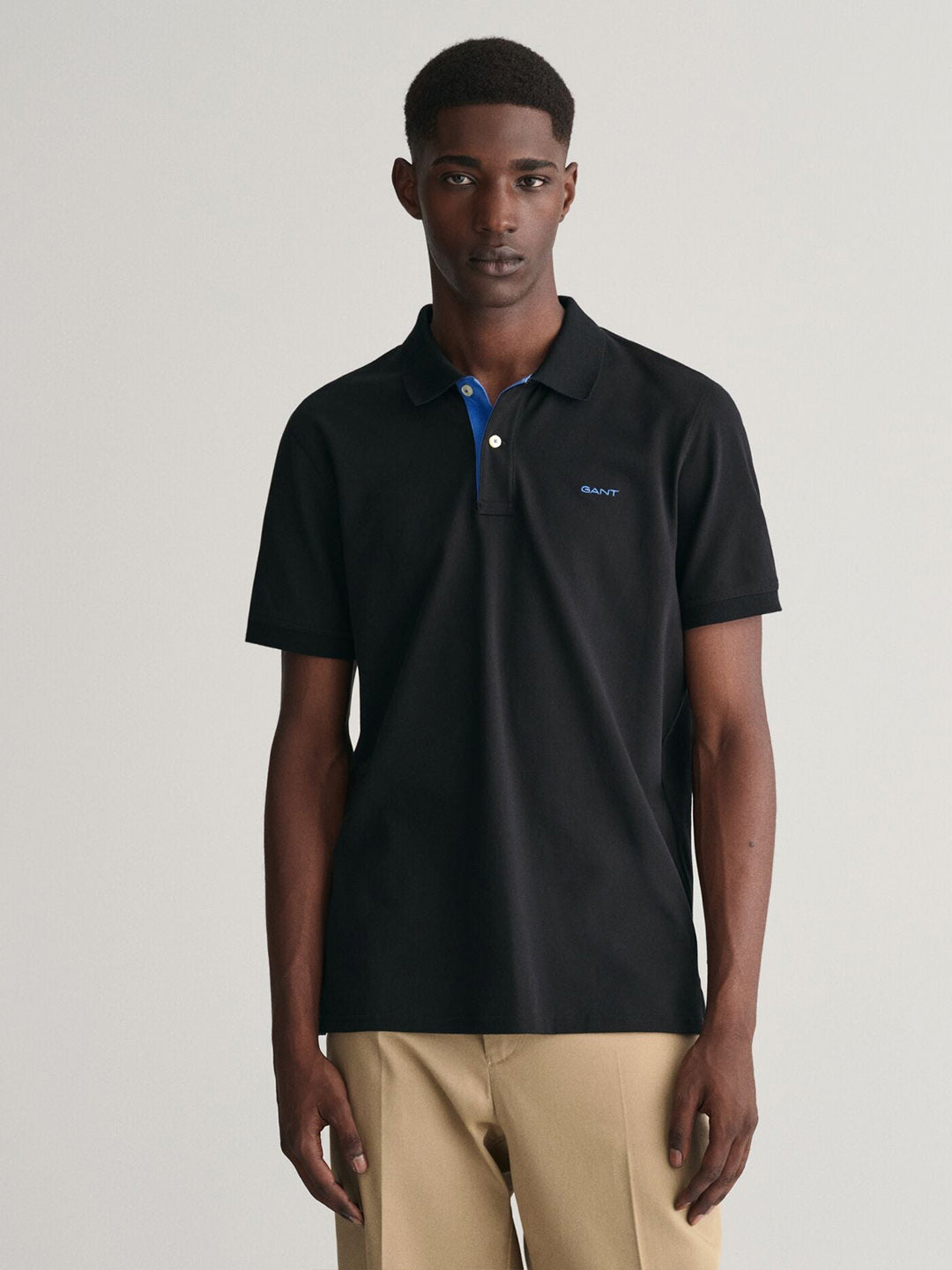 Gant Men Purple Solid Collared Short Sleeves Polo Tshirt