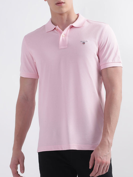 Gant Pink Original Rugger Regular Fit Pique Polo T-Shirt