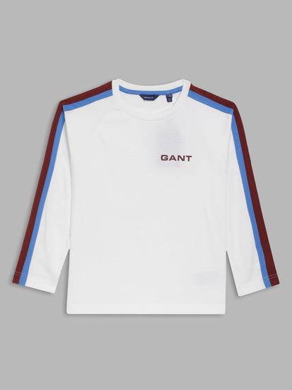 Gant Kids Off White Striped Comfort Fit T-Shirt