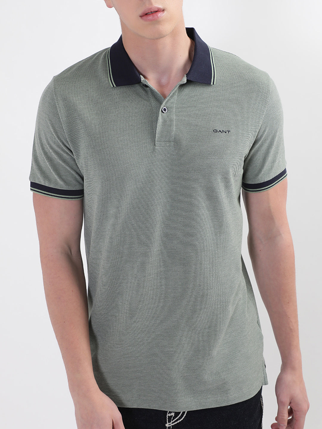 Gant Green Oxford Regular Fit Pique Polo T-Shirt