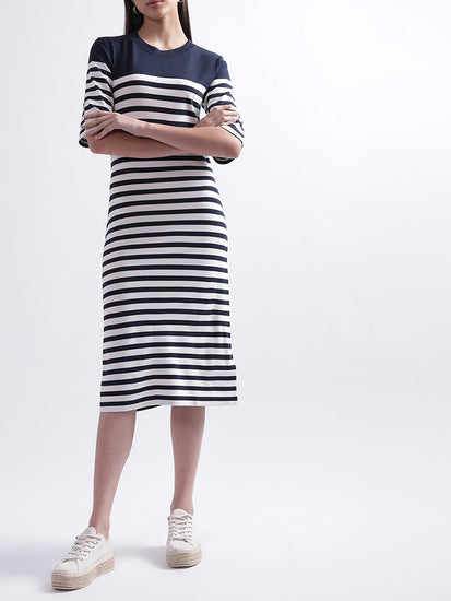 Gant Striped Midi T-shirt Dress