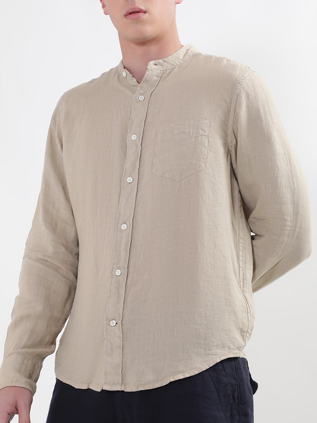 Gant Beige Untucked Garment Dyed Regular Fit Shirt