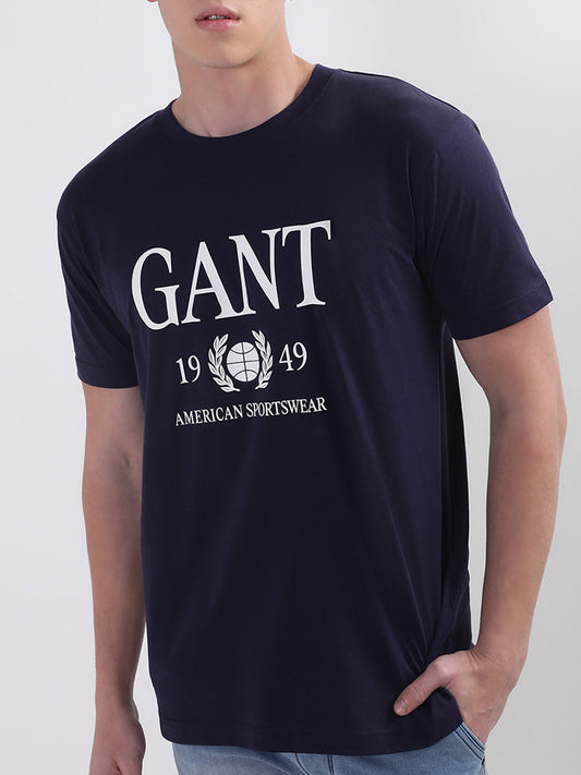 Gant Blue Retro Crest Logo Regular Fit T-Shirt