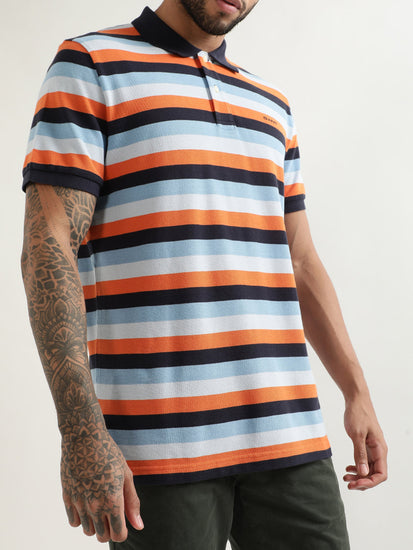 Gant Multi Striped Regular Fit Polo T-Shirt