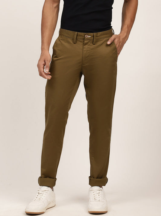 Gant Men Green Slim Fit Chinos Trousers