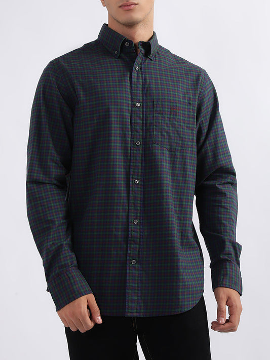 Gant Forest Green Checked Regular Fit Shirt