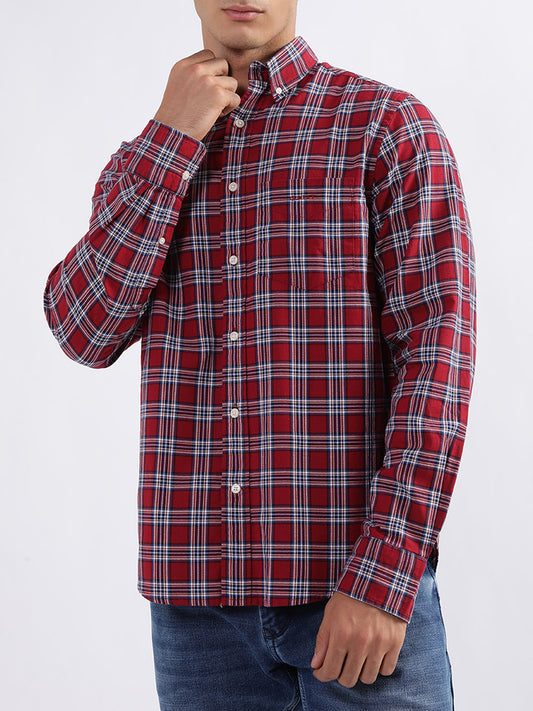 Gant Red Checked Regular Fit Shirt