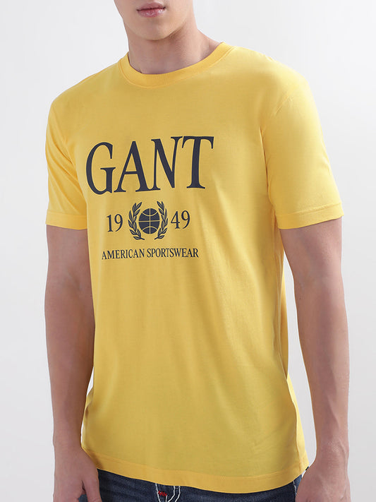 Gant Yellow Retro Crest Logo Regular Fit T-Shirt