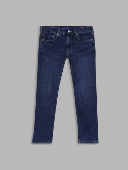 Gant Boys Navy Blue Slim Fit Light Fade Cotton Jeans