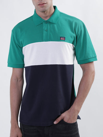 Gant Multi Block Pique Relaxed Fit Polo T-Shirt