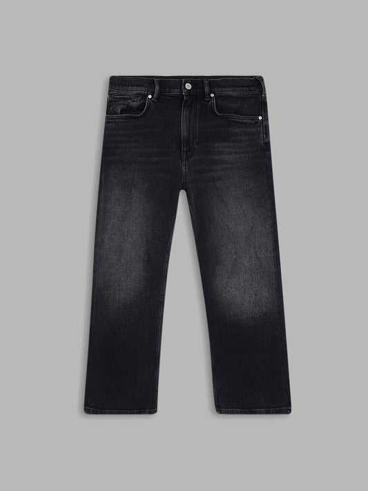 Gant Boys Black Relaxed Fit Light Fade Cotton Jeans