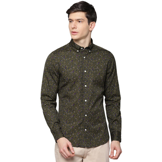 Gant Green Printed Slim Fit Shirt