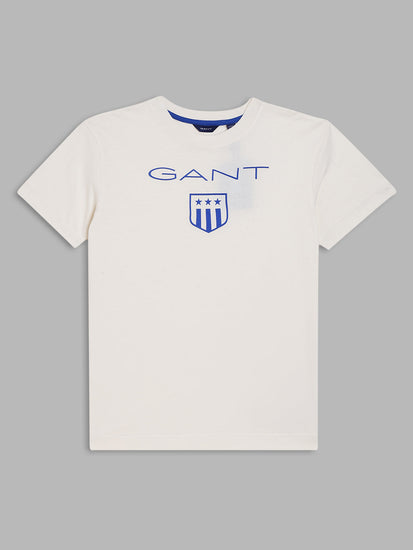 Gant Kids Cream Logo Oversized Fit T-Shirt