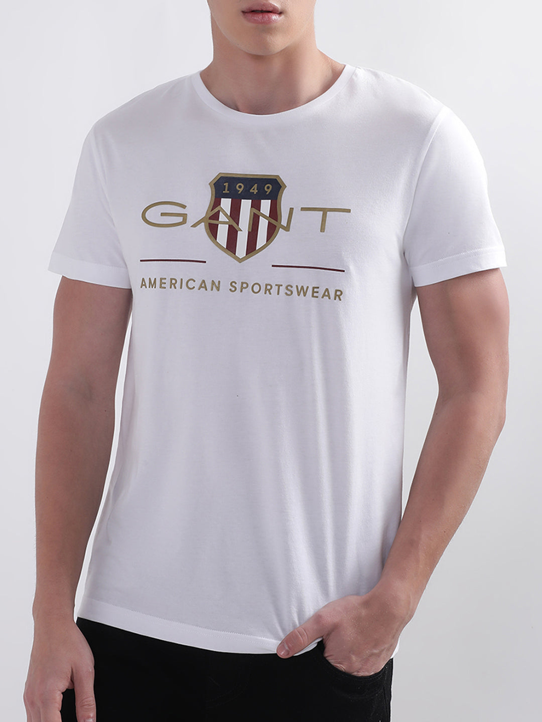 Gant White Archive Shield Logo Regular Fit T-Shirt