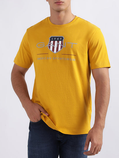 Gant Yellow Logo Regular Fit T-Shirt