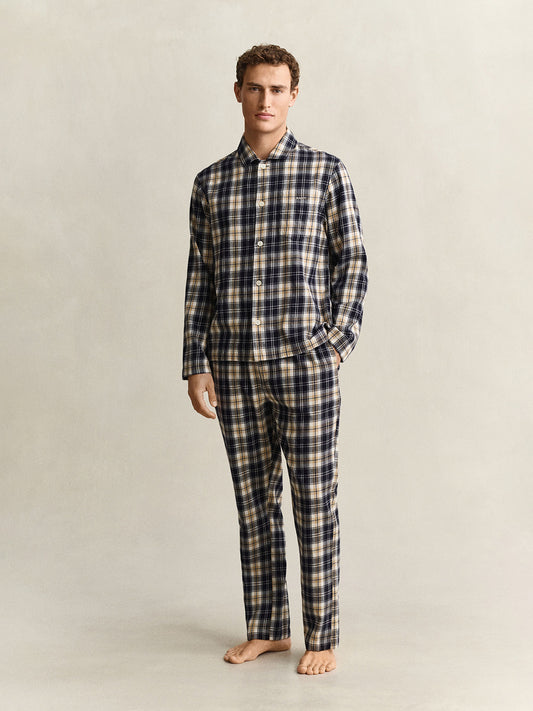 Gant Men Multicolour Checked Regular Fit Cotton Pyjama Set
