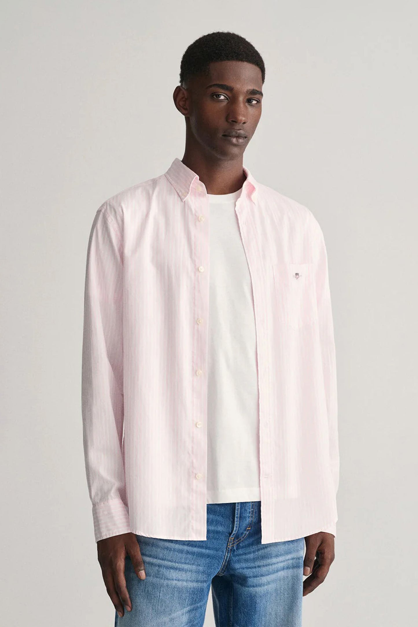 Gant Men Pink Striped Collar Shirt