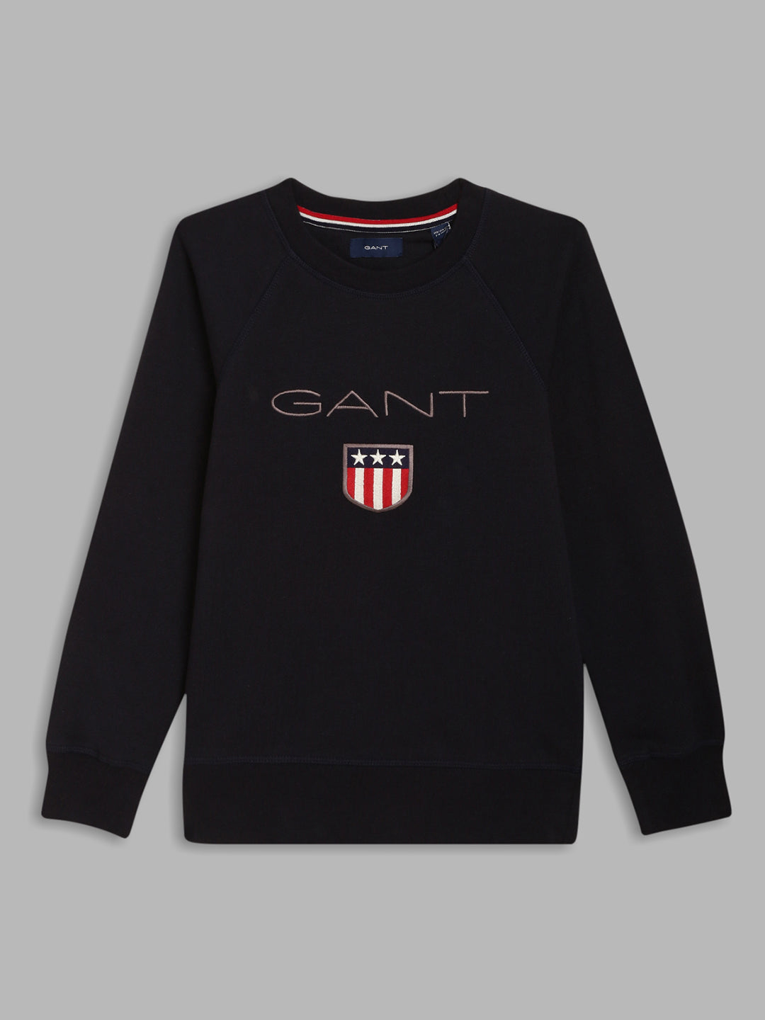 Gant Kids Navy Blue Solid Round Neck Sweatshirt