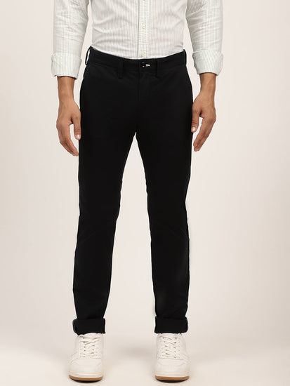 Gant Men Black Slim Fit Trousers