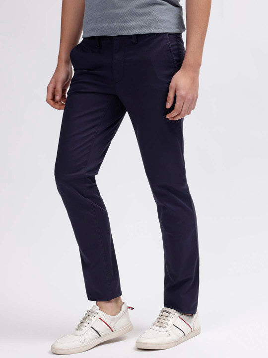 Gant Men Blue Solid Slim Fit Trouser