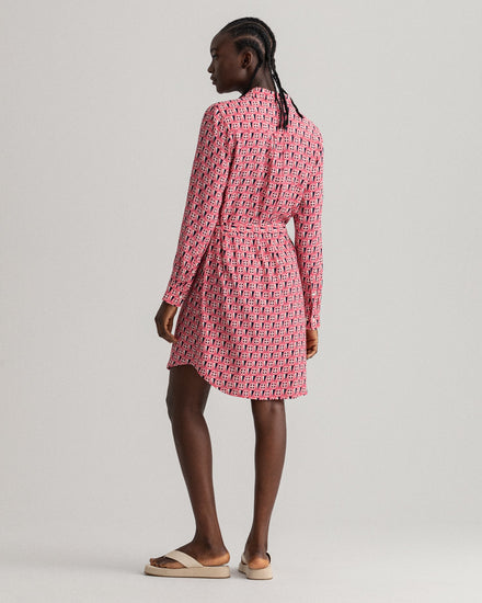 Gant Pink Geometric Shirt Dress