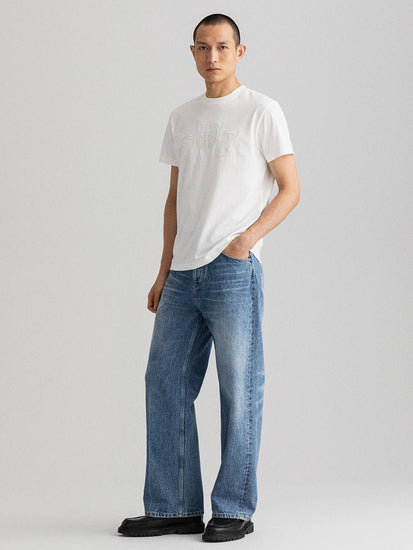 Gant White Logo Regular Fit T-Shirt