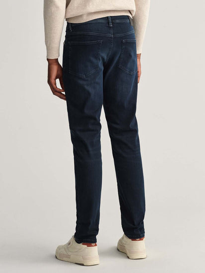 Gant Men Navy Blue Slim Fit Light Fade Jeans