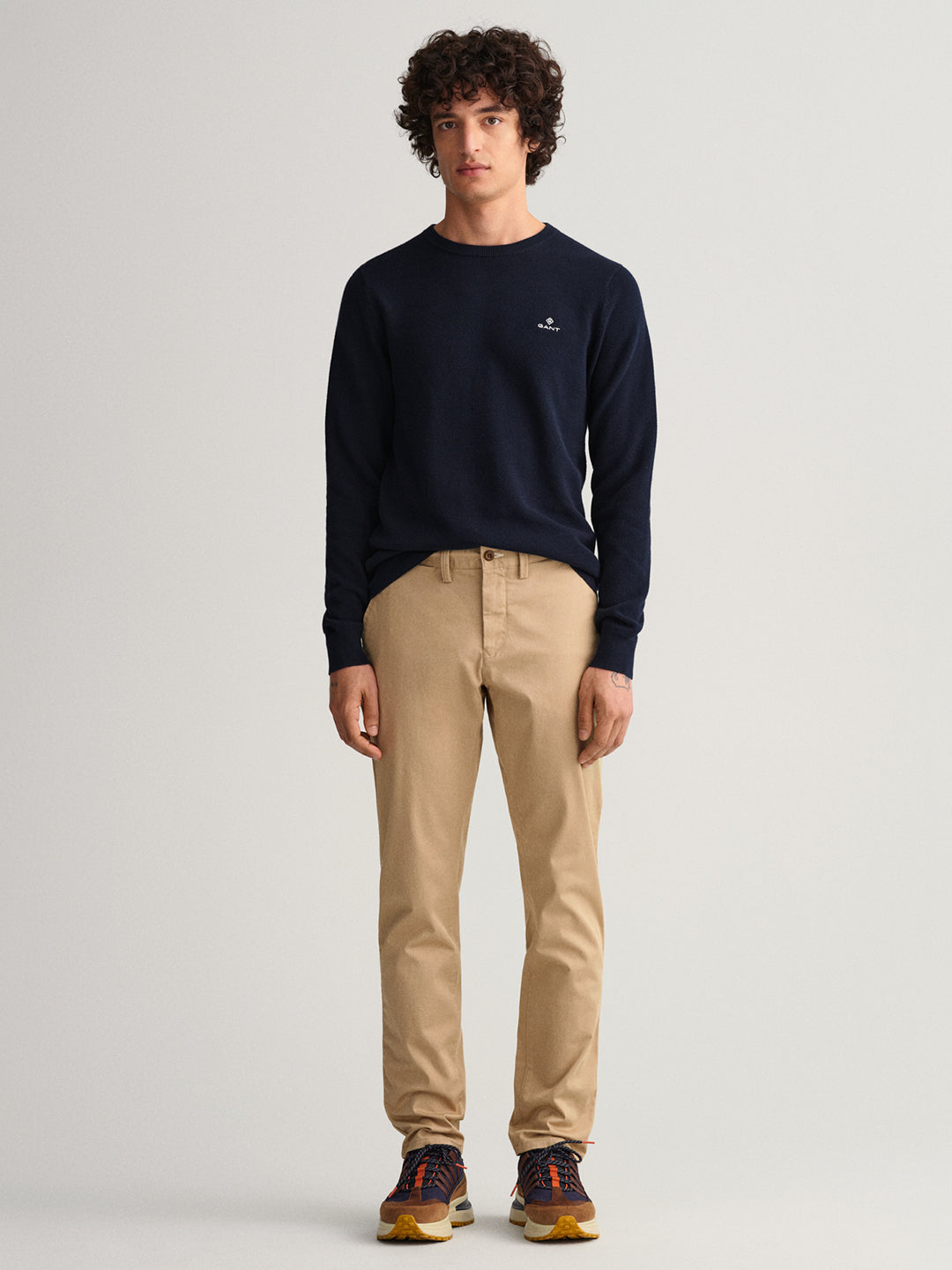 Gant Men Khaki Slim Fit Chinos Trousers