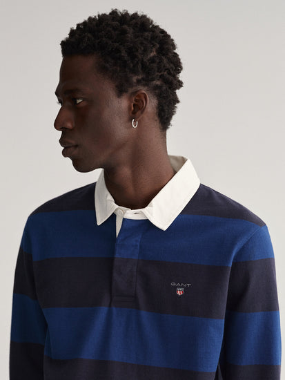 Gant Blue Striped Regular Fit Polo T-Shirt