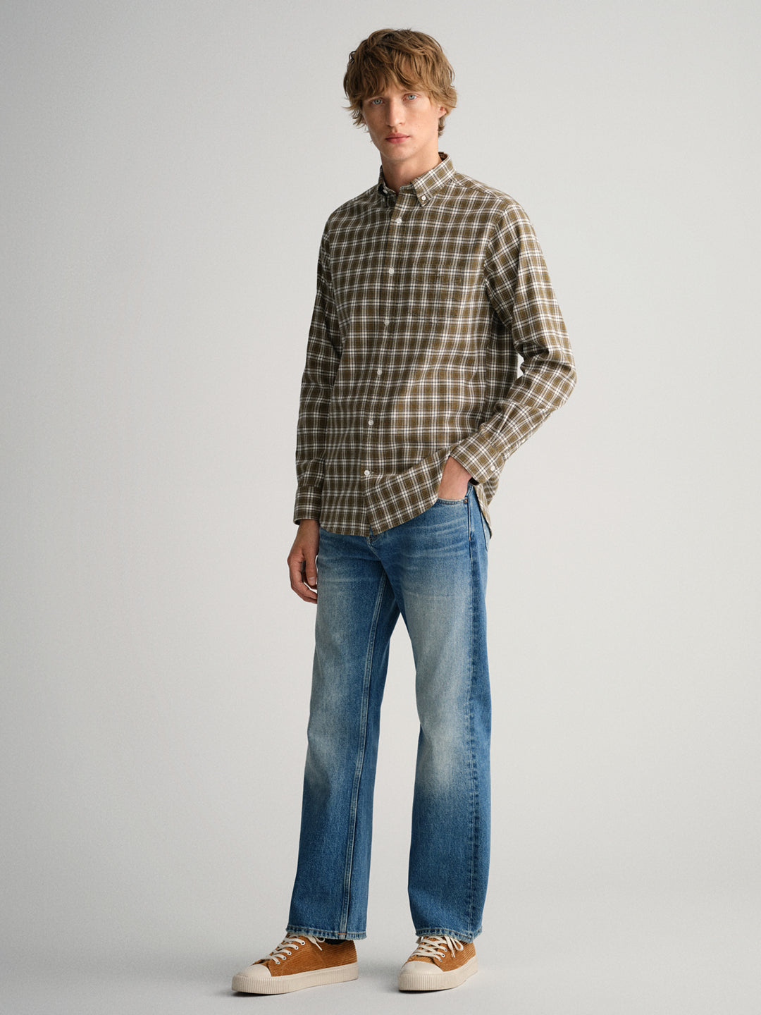 Gant Green Checked Regular Fit Shirt