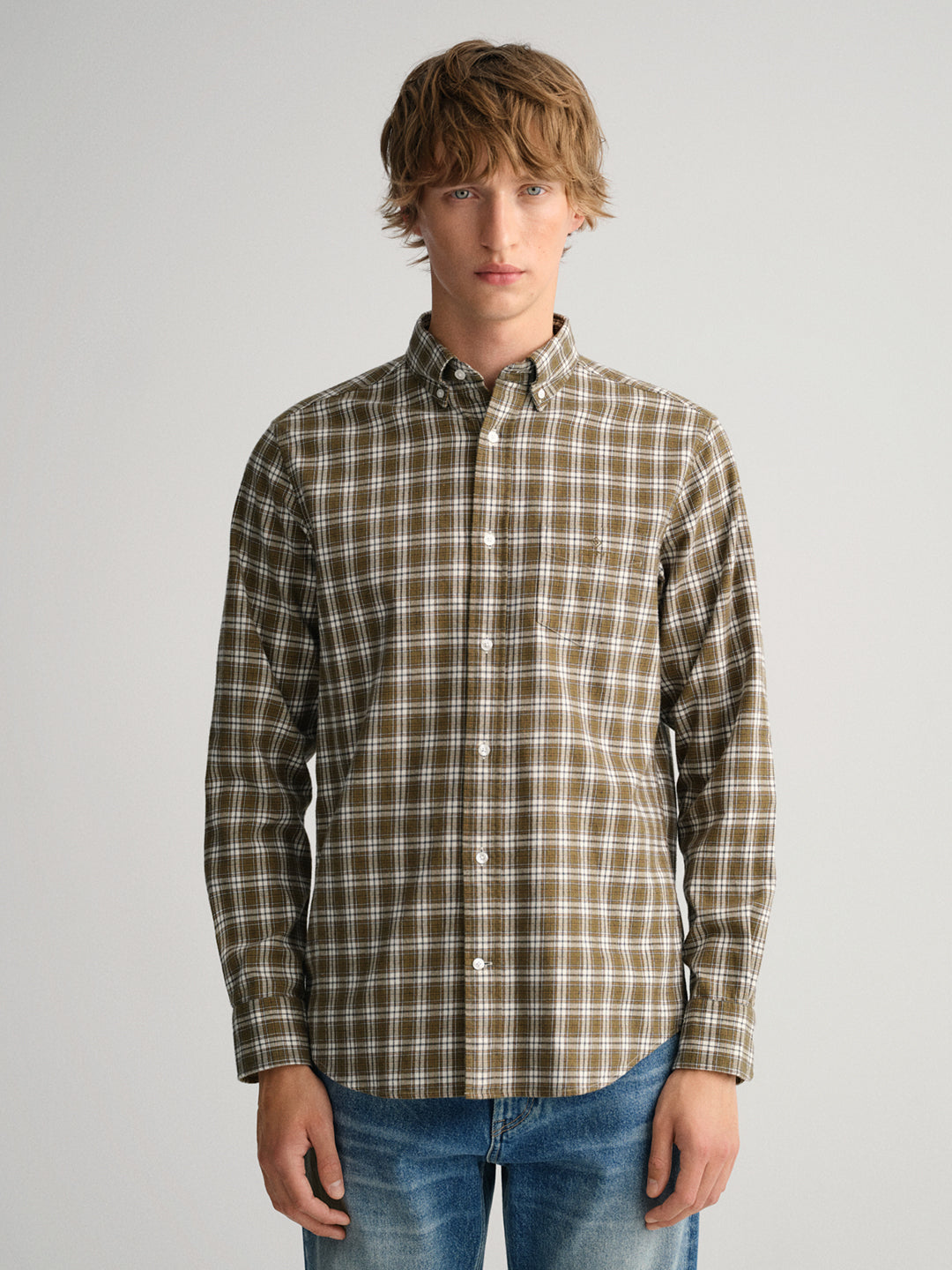 Gant Green Checked Regular Fit Shirt