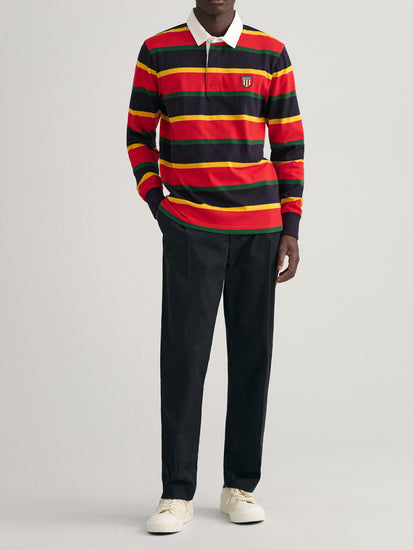 Gant Red Striped Regular Fit Polo T-Shirt