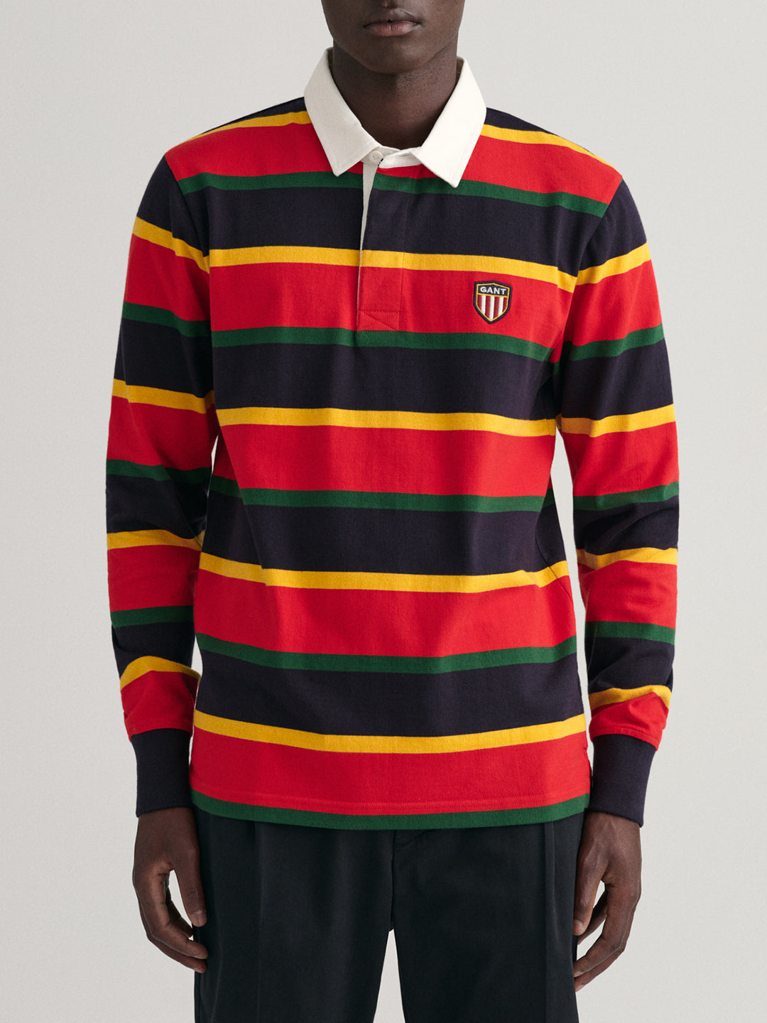 Gant Red Striped Regular Fit Polo T-Shirt