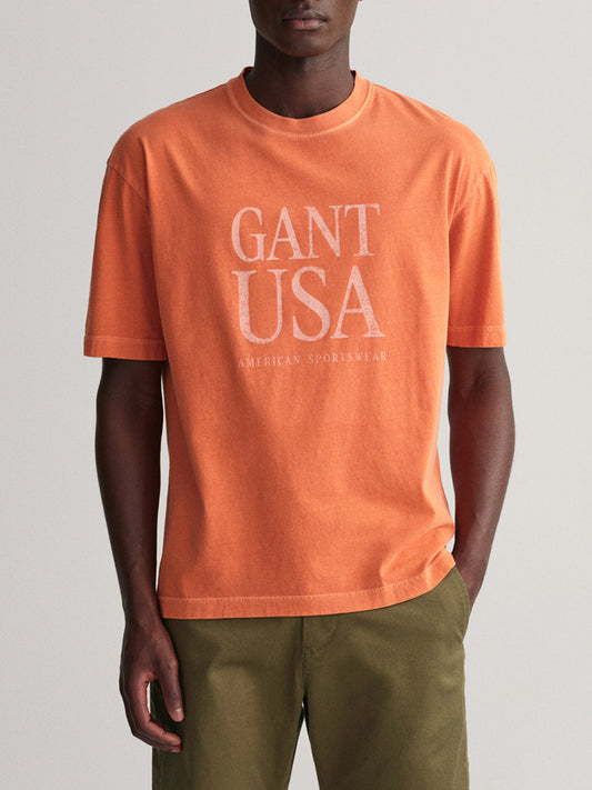 Gant Orange Logo Relaxed Fit T-Shirt