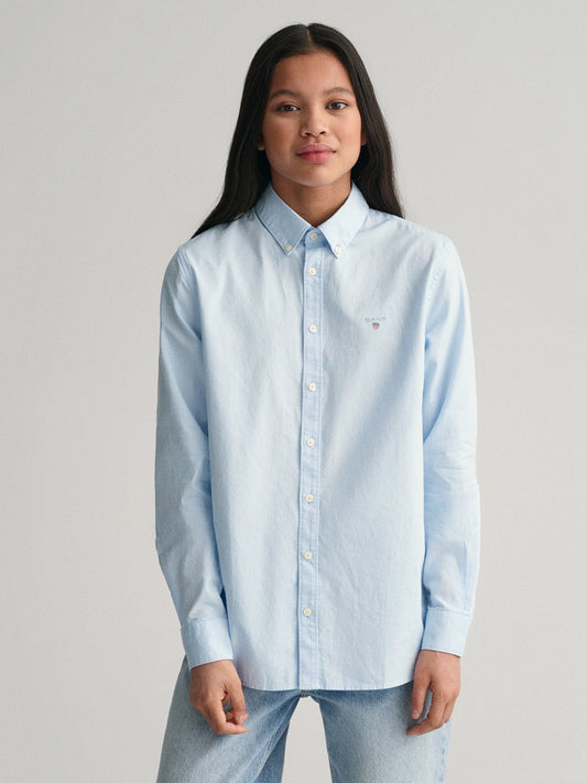 Gant Boys Blue Solid Collar Shirt