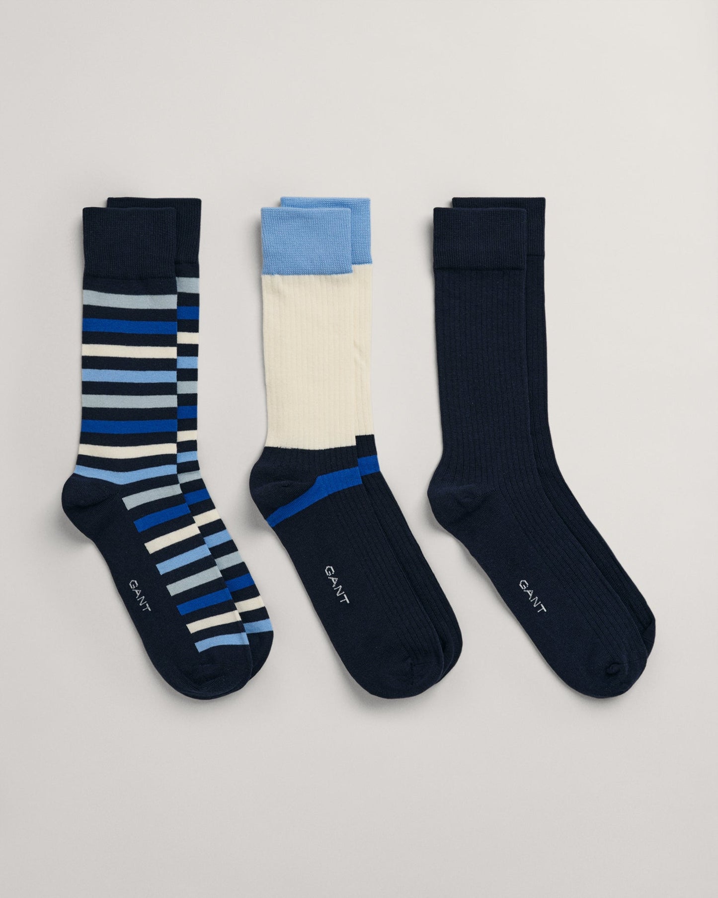 Gant Men Pack Of 3 Patterned Calf-Length Socks