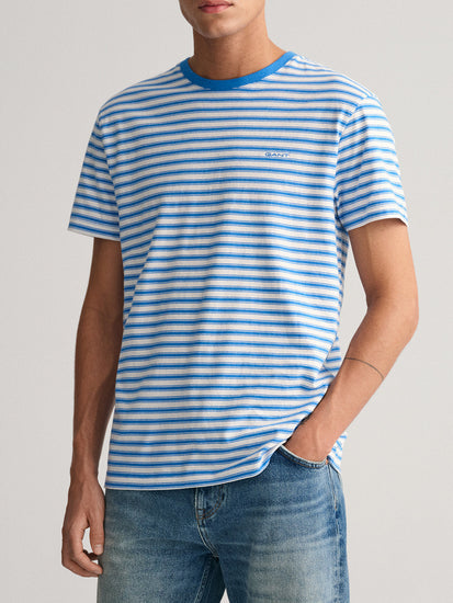 Gant Blue Striped Regular Fit T-Shirt