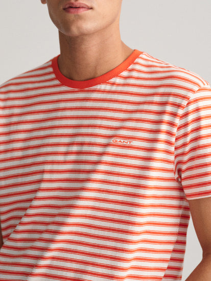 Gant Orange Striped Regular Fit T-Shirt